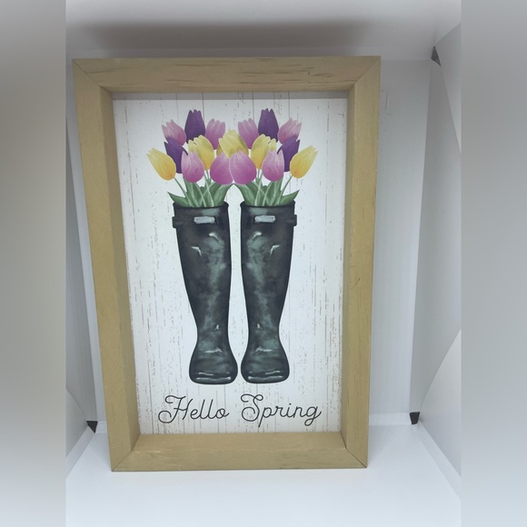 Two-Sided—Set of 3-reversible happy spring/St. Patrick’s Day framed signs.NWT - Picture 2 of 7